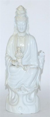 Lot 12 - Blanc de chine figure of Guan Yin (restored)