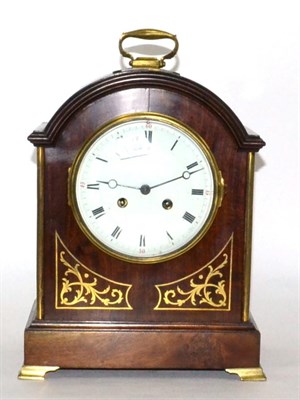 Lot 15 - A 19th century brass inlaid bracket clock with eight day twin train movement