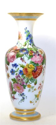 Lot 19 - A late 19th century/early 20th century floral decorated glass vase