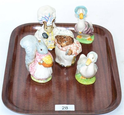 Lot 28 - A Collection of Beswick Beatrix Potter comprising 'Goody Tiptoes', 'Mrs Tiggywinkle', 'Lady...