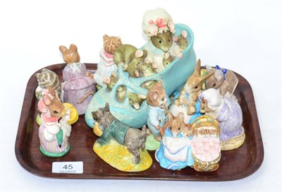 Lot 45 - A Collection of Royal Albert Beatrix Potter Figures comprising 'Mrs Rabbit' 1989, 'Hunca...