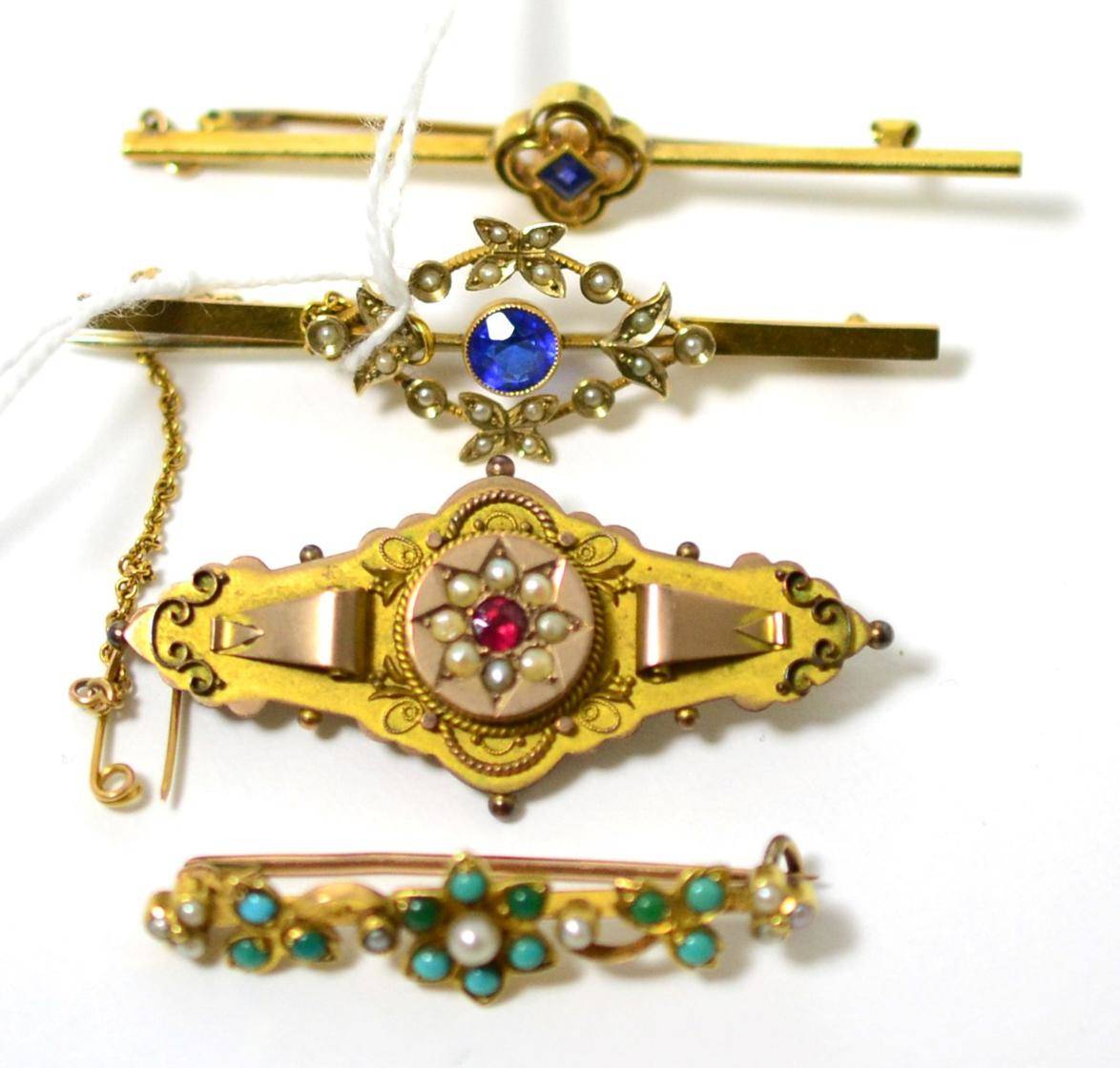 Lot 101 - Four Victorian brooches