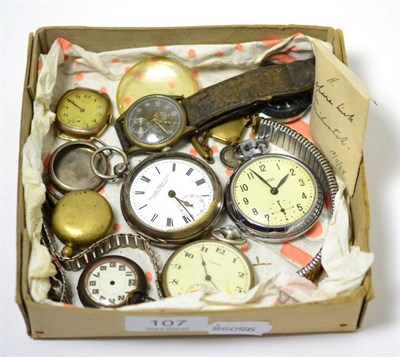 Lot 107 - A Spendid divers watch, silver pocket watch, Luxor watch etc