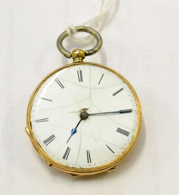 Lot 112 - A lady's fob watch, case stamped '14K'