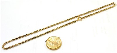 Lot 119 - A chain stamped '9C' and a locket