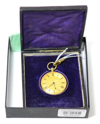 Lot 125 - A lady's fob watch with case stamped 18K