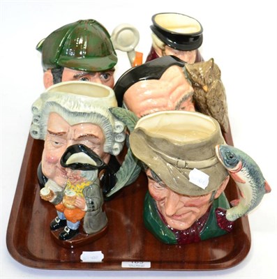 Lot 163 - A group of four Royal Doulton character jugs and two Royal Doulton Toby jugs