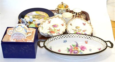 Lot 173 - A group of 19th century and later ceramics including Royal Crown Derby, Dresden, Worcester etc