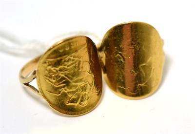 Lot 213 - Two soldered sovereign rings