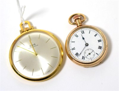 Lot 217 - An Oros pocket watch and a gilt fob watch