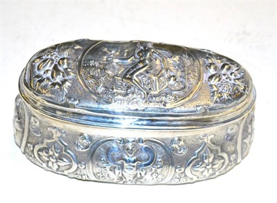 Lot 279 - A silver oval casket