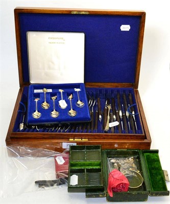 Lot 291 - A collection of silver jewellery, Invicta wristwatch, silver plated spoons and flatware etc (qty)