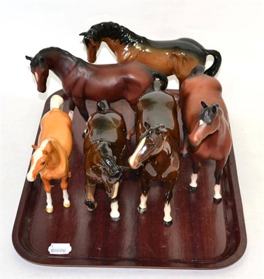 Lot 297 - A large quantity of Beswick horses, foals and one white cat (23)