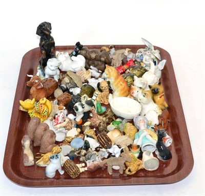 Lot 302 - Two trays of crested wares and china animals including Beswick