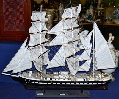 Lot 310 - Model of a Schooner ";Belem"; mounted on stand