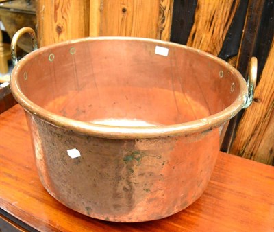 Lot 1117 - A large 19th century copper twin handled pan