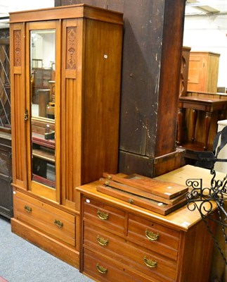 Lot 1121 - A two piece walnut bedroom suite