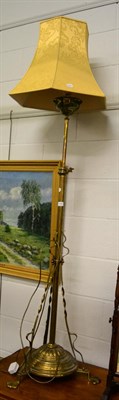 Lot 1168 - An Arts & Crafts telescopic standard lamp (converted)