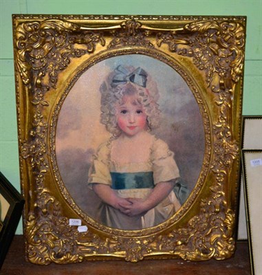 Lot 1206 - 20th century school oil on board of a young girl in an ornate gilt frame