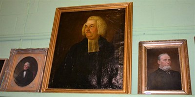 Lot 1217 - British School (19th century) Portrait of a pastor, half-length, wearing a wig, oil on canvas,...