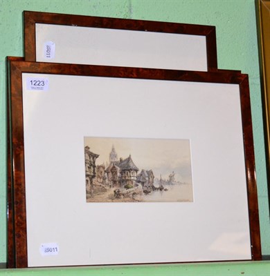 Lot 1223 - Neil Stuart Crichton (British, 1853 - 1913) Three Continental townscapes, watercolours, signed,...