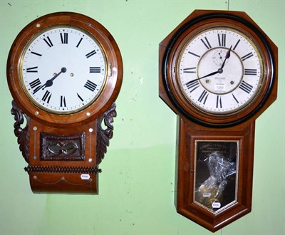 Lot 1250 - Two drop dial wall clocks