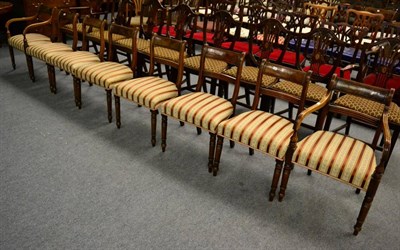 Lot 1317 - A set of eight Regency mahogany dining chairs, including two carvers