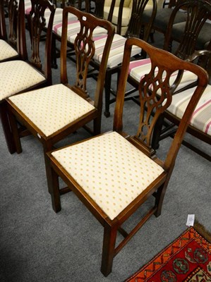 Lot 1325 - A pair of Georgian Chippendale style mahogany chairs