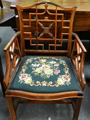 Lot 1331 - A pair of Chippendale style armchairs