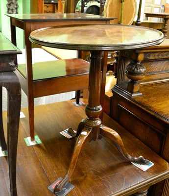 Lot 1346 - A George III mahogany tilt top tripod table together with a two tier washstand of a similar date