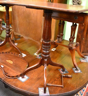 Lot 1355 - A mahogany tripod table, rectangular top and quadruple legs