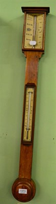 Lot 1373 - A Reynolds and Branson, Leeds, oak stick barometer