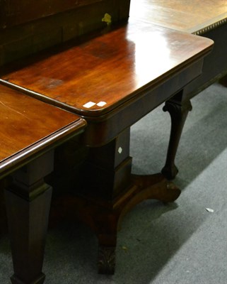 Lot 1382 - A Regency flame mahogany foldover tea table