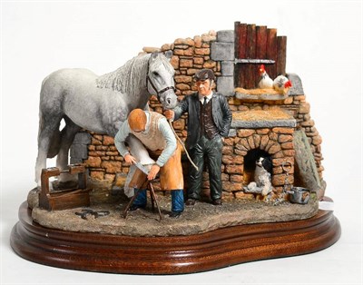 Lot 16 - Border Fine Arts 'Finishing Off' (Horse and Blacksmith), model No. B0947 by Hans Kendrick,...