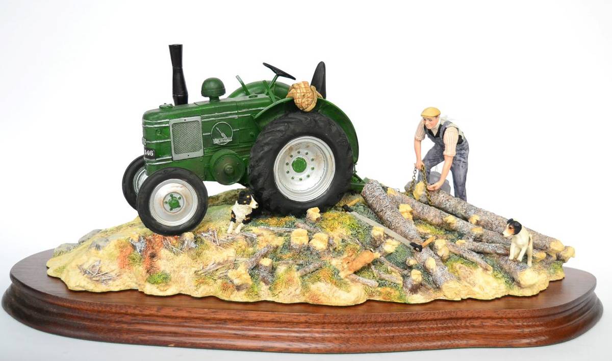 Lot 24 - Border Fine Arts 'Hauling Out' (Field Marshall Tractor), model No. JH98 by Ray Ayres, limited...