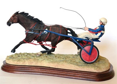 Lot 38 - Border Fine Arts 'Off and Pacing' (Horse, Sulky and Rider), model No. B0656 by Jacqueline...