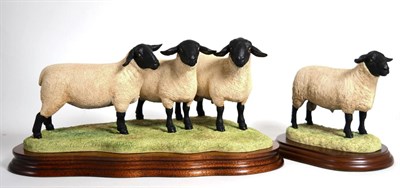 Lot 54 - Border Fine Arts 'Suffolk Family Group' (Ram with Gimmer and Ewe Lambs), model No. B0197 by Ray...