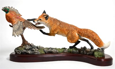 Lot 101 - Cotswold Studio Arts 'Put to Flight' (Fox and Pheasant), model No. CSA 066 by David Geenty, limited