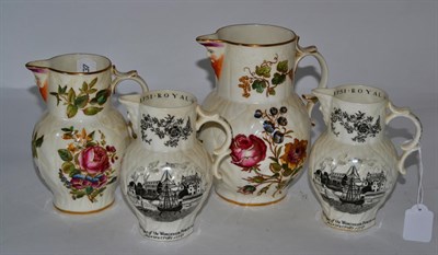 Lot 139 - A pair of Royal Worcester bicentennial jugs together with another pair of Royal Worcester jugs