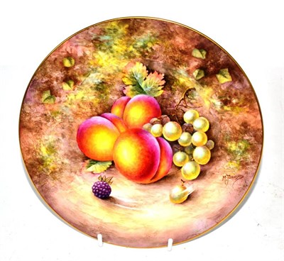 Lot 168 - A Royal Worcester fruit painted plate by M Johnson