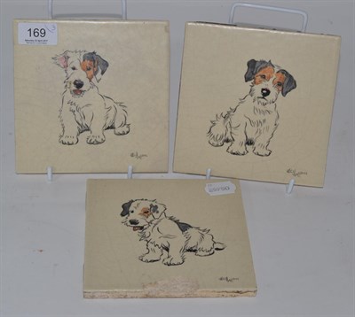 Lot 169 - Three Poole pottery plaques designed by Cecil Aldin (one a.f.), each numbered 79 to verso