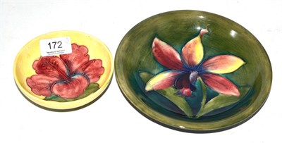 Lot 172 - Walter Moorcroft dish together with a Moorcroft shallow bowl (a.f.) (2)