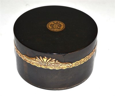Lot 196 - A George III yellow metal mounted tortoiseshell hinged box