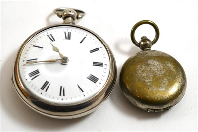 Lot 203 - A 19th century silver pair cased pocket watch, with another (2)