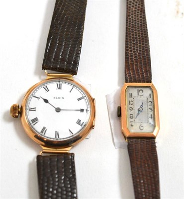 Lot 218 - Two 9ct gold wristwatches