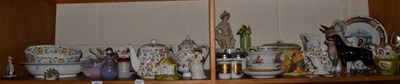 Lot 252 - A group of ceramics including Lladro boy and donkey, Beswick dog, Royal Worcester vase, Crown...