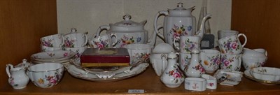 Lot 254 - A Royal Crown Derby, Derby Posies pattern china coffee and tea service