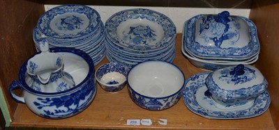 Lot 259 - Shelf of blue and white ironstone wares