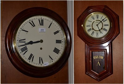 Lot 269 - A wall timepiece and a striking wall clock