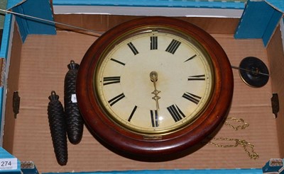 Lot 274 - A late 19th/early 20th century mahogany wall clock